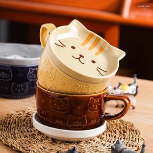 Tasses de style japonais en céramique animal animal tasse mignon tasse de petit-déjeuner ménage