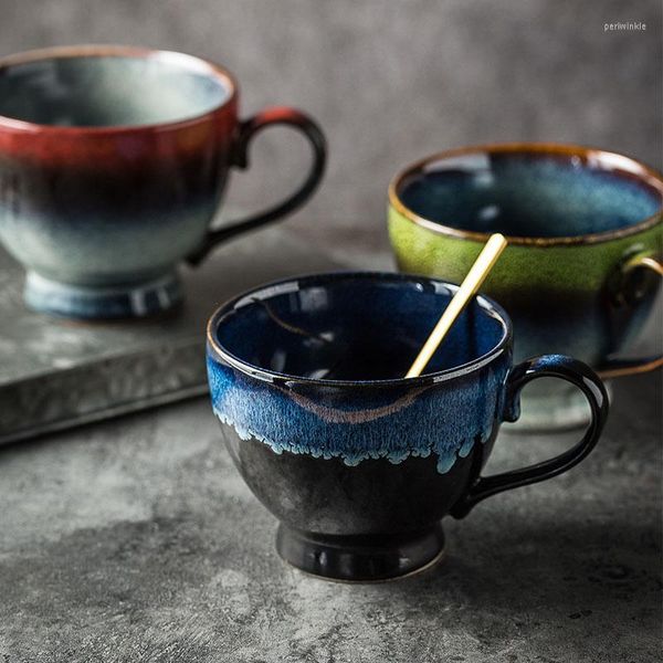 Tassen, japanischer Stil, Keramik, schrittweise Kaffeetasse, kreative Retro-Frühstücksmilchtasse, Porzellan, Ofenwechsel, Büro, Nachmittagsteetassen