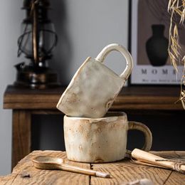 Mokken Japanse Stijl Grof Aardewerk Koffiekopje Handgeknepen Vintage Keramische Mok Voor Huishoudelijk Ontbijt En Paar Water latte