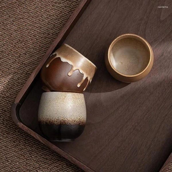 Tasses Style japonais Pottery Kiln Kiln After d'après-midi tasse de thé Vintage Imitation du bois de feu Firef