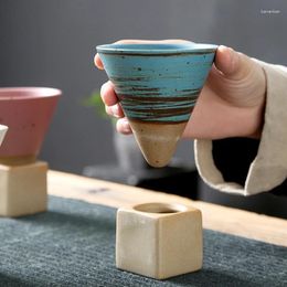 Tazas de estilo japonés tazón de té de cerámica gruesa taza de cerámica agua retro café cónico