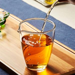 Tazas Jarra de té de vidrio de estilo japonés Juego de tazas de feria Chahai Borosilicato Sirviendo Taza de té Cafetera Jarra de vino Leche
