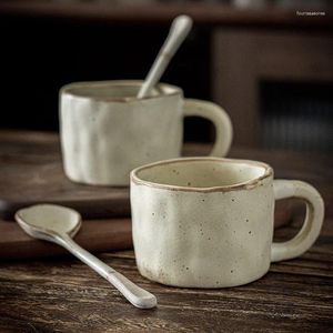 Mokken Japanse Stijl Retro Keramische Koffiemok Ontbijt Melk Havermout Kopjes Latte Water Cup Voor Kantoor Paar Gift Vriend