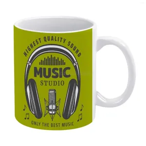 Tasses Karaoke Bar Music Club DJ Studio White Mug White Good Quality Print 11 oz Coffee Cumblr Tumblr drôle mignon Amour A