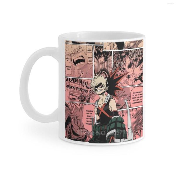 Tasses katsuki bakugo whone white tas tas tas tass tas tasses cadeau 11 oz thé lait kacchan boku pas de héros universitaire