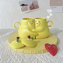 Tasses Kawaii Ne jamais diviser poire étreindre Couple tasse en céramique Ins haute apparence niveau tasse mignon cadeau d'anniversaire tasses d'eau
