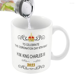 Mugs King Charles III Mug Nouveauté Bureaux Café 350 ml Céramique Souvenir Cadeau Pour Thé Bière Cacao Papa Tasse