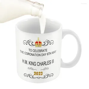 Mugs King Charles III TEA TEA TUP Céramique commémorative Mug 350ml Félicitations 202 d'Angleterre