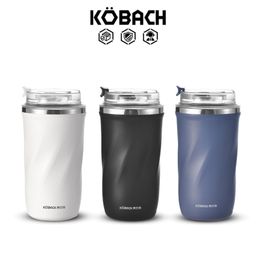 Tasses Kobach 380ml Café portable Tasse en acier inoxydable Thermos Bouteille d'eau de voyage 221202