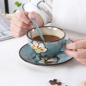 Mokken Koreaanse handgeschilderde keramische koffiekopje set Europeaan eenvoudig retro exportwater