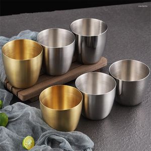 Tasses coréennes en acier inoxydable bière tasses ménage métal café thé lait eau tasse pour Bar cuisine verres pratique gobelet