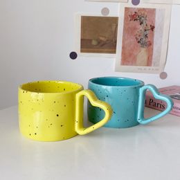 Tazas Estilo coreano INS Cerámica Splash Tinta Onda Punto Hielo Tazas de café Leche Marca Té Moda Morandi Oficina Parejas 230302