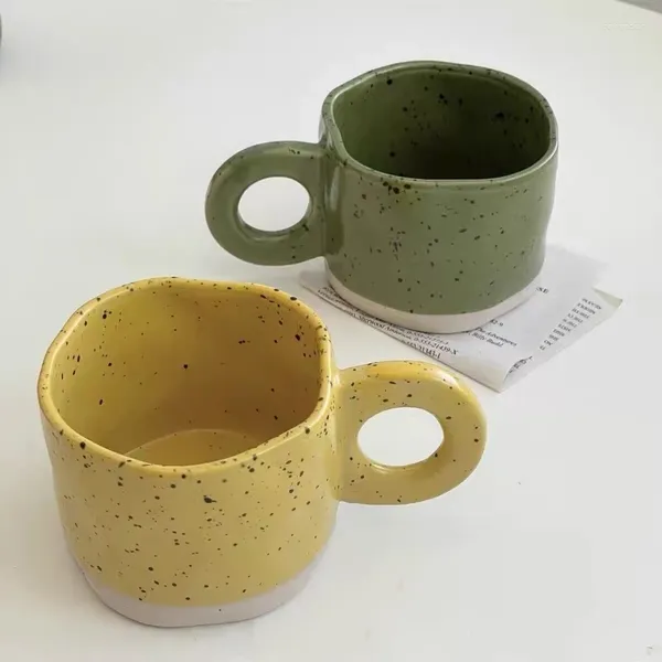 Tazas Estilo coreano Diseño irregular Taza de café Taza para té Leche Agua Cerámica Kawaii Lindo