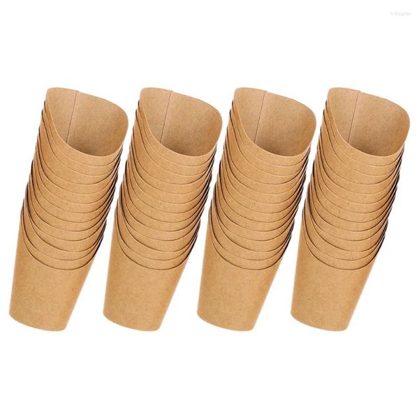 Tasses Kraft Paper French Frites Holders Ice Cream Cème Contruneurs jetables Snack Cups