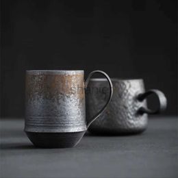 Mugs Kubac Hommi Nouvel Ins Stoneware Fabriqué à la main Japonais Vintage Coffee Cup Afternoon TEA Céramic Mug Set Retro Coffee Cup 240417