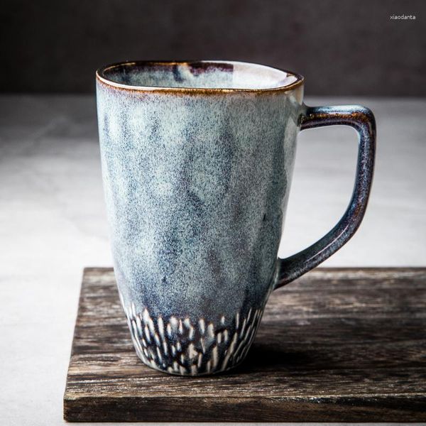 Tasses grande tasse en céramique Style nordique Protection de l'environnement Simple poterie faite à la main tasse personnalisée réutilisable maison boire