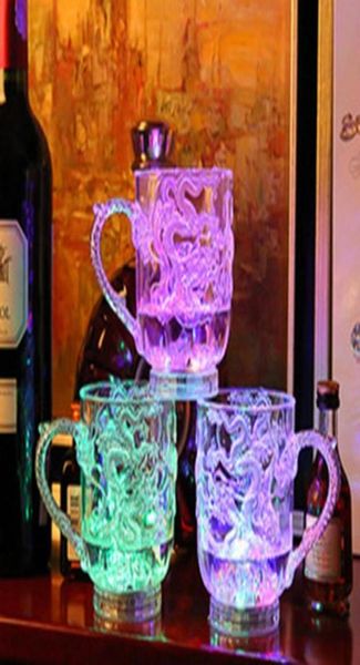 Tazas LED Dragon Cup Glass Glass Beer Beer Light Taza Café Coffee Milk Té Whisky Bar Viajamiento3884181