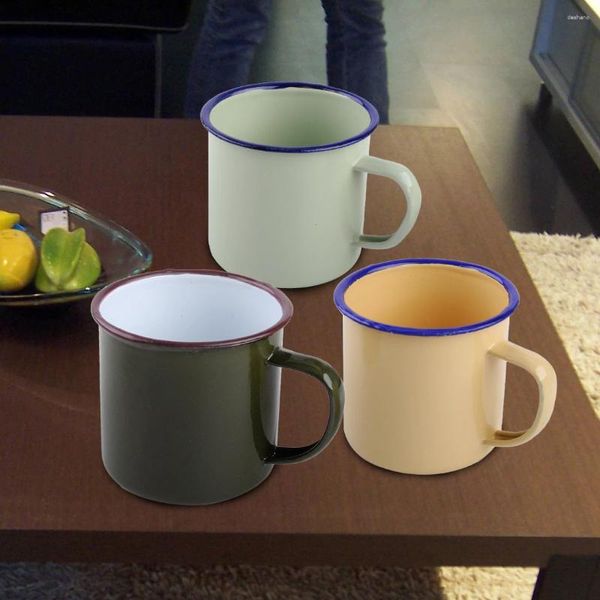 Tasses LETAOSK 8cm en plein air maison Style Vintage tasse en émail à la main tasse pour boire du café ours thé Camping randonnée cadeau