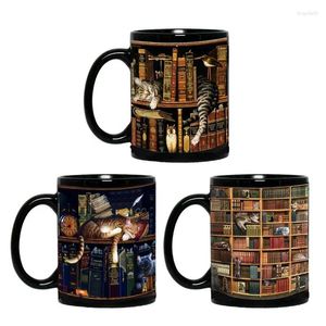 Tasses bibliothèque librairie tasse de cadeaux noirs lecture du livre cadeau de Noël