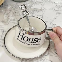 Tazas Juego De Tazas De Café para Mujer De Lujo Ligero Y De Alta Estética Taza De Cerámica De Té De La Tarde Europea Nxquisite De Gama Alta