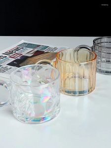 Mokken Lichte luxe stijl Instagram Grote oorglazen beker Hittebestendige mok Koffie met handvat Ronde ring Water Eenvoudig