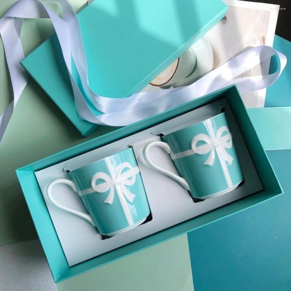 Tazas de edición limitada Copa de lujo Copa Nórdica Minimalista Café Cerámico Juego de regalo de Navidad Decoración del hogar