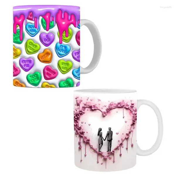 Tasses à thème de café en céramique sur le thème de l'amour pour les adultes Gift de la Saint-Valentin romantique mignon amoureux