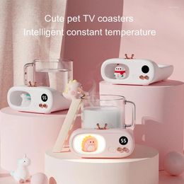Mokken Mooie huisdier koffiemok warmer kopverwarmer plaat voor thee melk bureau verwarming 3 temperatuur verstelbare LED-display nachtlampje