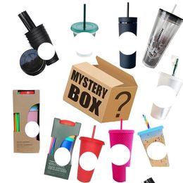 Mokken Lucky Mystery Box 710 ml met schattig deksel Kantoor Eenvoudige koffiekop Hittebestendig Waterbekers met grote capaciteit251B Drop Delivery Home Dho6J