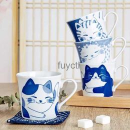 Tasses Tasse en céramique LUWU avec motif de chat chanceux mignon grande tasse à café 260 ml tasse à thé de bureau YQ240109