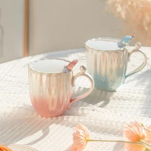 Tasses luxueuses glacis de perle dauphin tasse en céramique tasse de café tasse de compagnon ceramics poterie pour thé