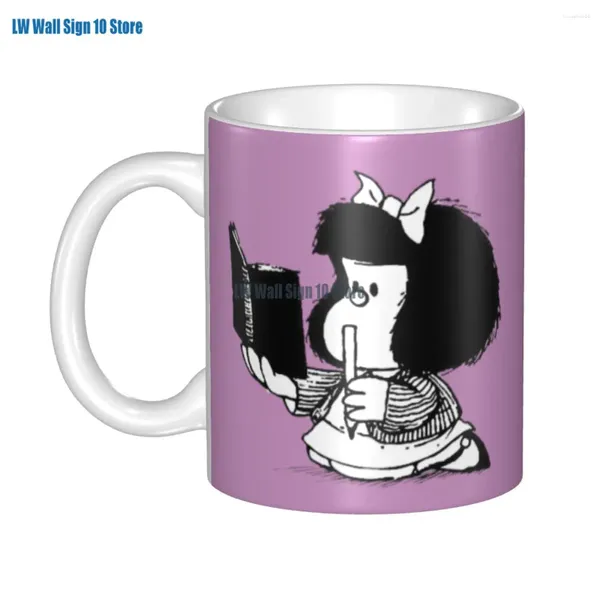Tazas Mafalda con cuaderno café DIY personalizado Quino cómic dibujos animados Taza de cerámica taza regalo creativo