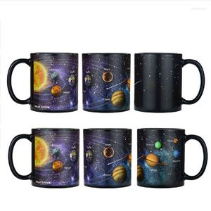 Tazas Cambio de color mágico Taza de cerámica Taza sensible al calor Cambio de temperatura Batería Regalos de café