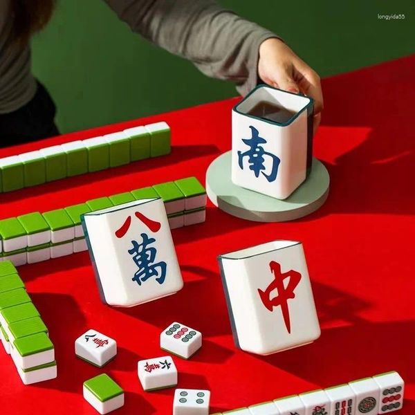 Tasses Mahjong Modèle Bonne chance Coupe céramique Créativité personnalisée Échecs et salle de cartes Masse Chine-Chic Année Cadre Cadre