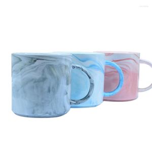 Mokken marmeren patroon luxe rechthoek schuine cup mond herbruikbare keramische koffiemok voor melkthee thermo -bekers cadeau