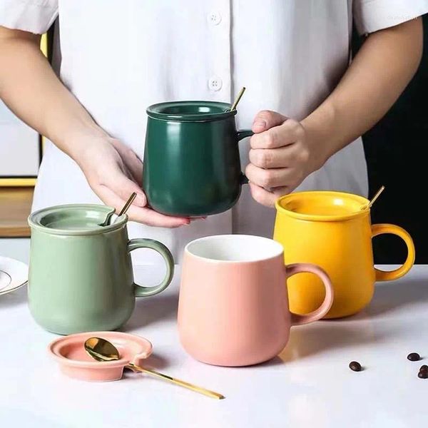 Tazas Taza de cerámica mate Creativa Simple Oficina en casa Desayuno Café Leche Resistente a altas temperaturas Boca redonda de gran capacidad