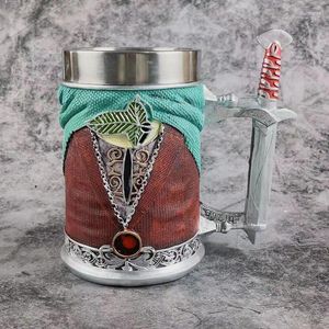 Tasses médiévales à bière vintage tasse de grande capacité de grande capacité en acier inoxydable artistique drôle d'épée tasses à café