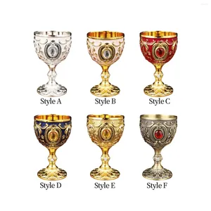 Tazas Copa de vino de metal Copa 30 ml para decoración de colección Altura 70 mm Diámetro 43 mm Suministros para fiestas Mano de obra exquisita Estilo medieval