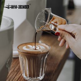 Tasses MHW 3BOMBER Tasse à mesurer Double bec Verre borosilicaté élevé avec lignes d'échelle Barista Accessoire Café Bar Outil Espresso 230721