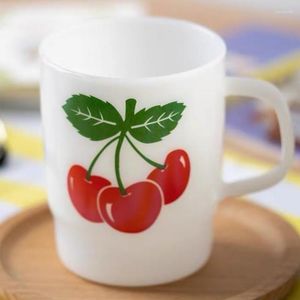 Mokken Melk koffieglas beker met handvat drinkware middeleeuwse stijl retro Franse kersenwarmte-resistente hoogtemperatuur magnetron