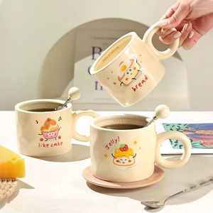 Mugs Milk Fufu High Beauty Mug Family Breakfast tasse de café Câteur de café en céramique Couple d'étudiant