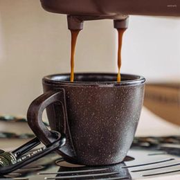 Mokken Mini Procelain Espresso Cup 60 ml Tiny Coffee Demitasse voor Shell Dark Brown Italiaans met lanyard