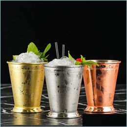 Mokken Mint Jep Cup Metal Cocktail Mug Drum Copper Geplateerd bier Roestvrijstalen staalcopper Drop Delivery Home Garden Keuken Eet Bar Drink DHB3X