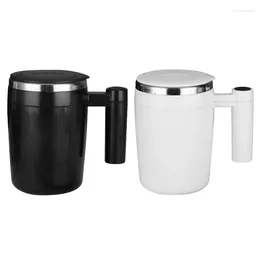 Tasses mélangeant des tasses paresseuses automatiquement auto-agitant café et boisson lait mélangeur jus en acier inoxydable avec couvercle 2 couleurs