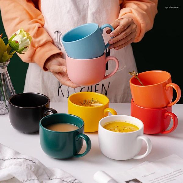 Tasses modernes coloré en céramique tasse de chambre à domicile table de chambre mignonne accessoires de tasse à eau décor restaurant petit déjeuner thé lait thé