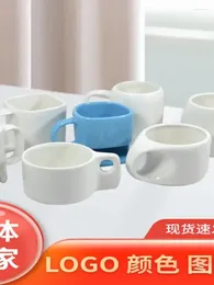 Tazas Taza minimalista moderna Zibo Cerámica Taza de agua creativa Café Té Hogar Color sólido Regalo Publicidad