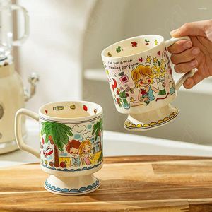 Tazas de estilo moderno de cerámica de cerámica personalidad originalidad tazas de agua lindas y hermosas cerámicas taza de té paradecir para el hogar