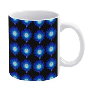 Tasses Moderne Tournesol Impression Tasse Bleu Tournesols Art Céramique Bureau En Gros Mignon Tasses