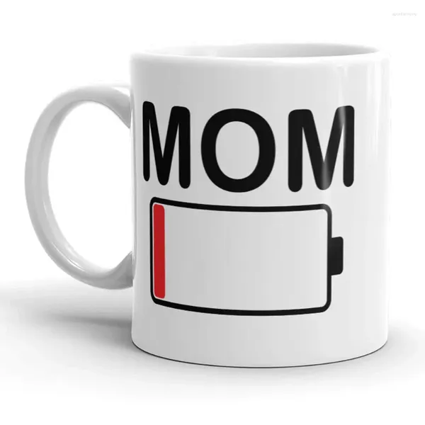 Tazas Mom Batter Battery Taza Día de café Funny Mothers Café de café