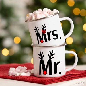 Tasses Mr et Mme émail tasses à café fête de mariage bière boisson tasses à eau créatif petit déjeuner Dessert lait tasse mariée et marié cadeau tasse R230713